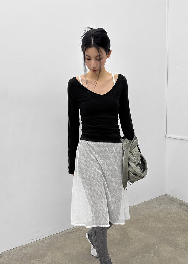 [MADE] Rutic V-neck Long-sleeved T-shirt