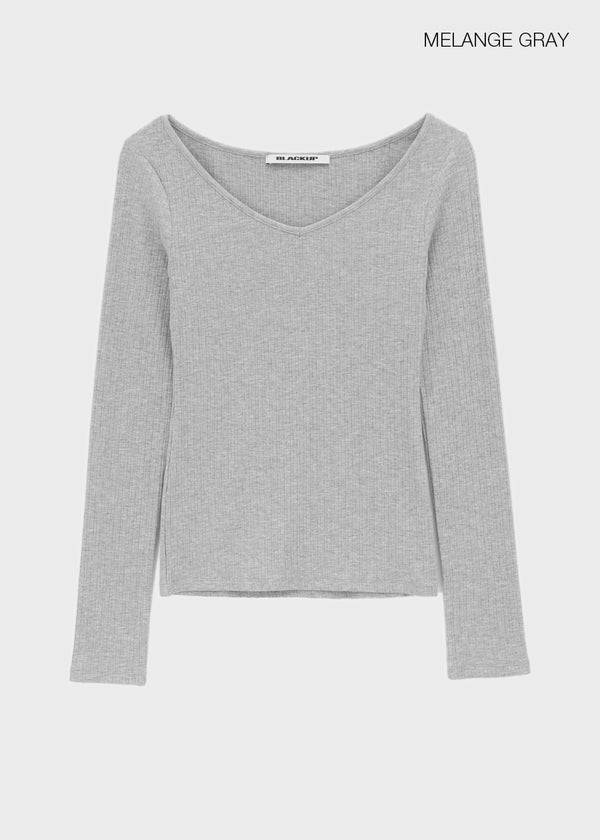 [MADE] Rutic V-neck Long-sleeved T-shirt