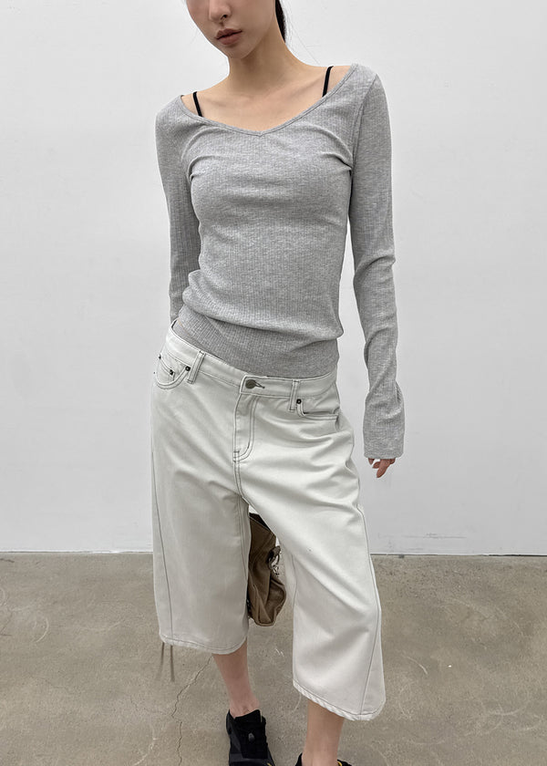 [MADE] Rutic V-neck Long-sleeved T-shirt