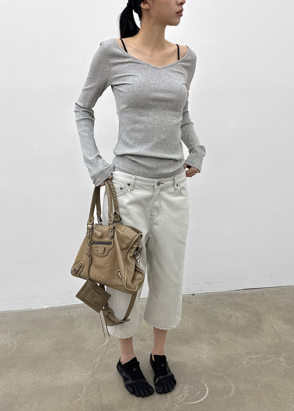 [MADE] Rutic V-neck Long-sleeved T-shirt