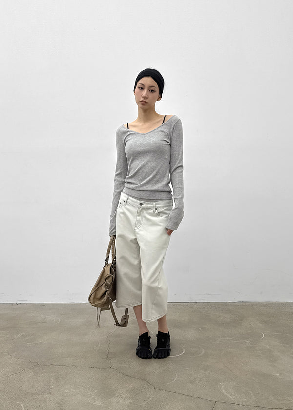 [MADE] Rutic V-neck Long-sleeved T-shirt