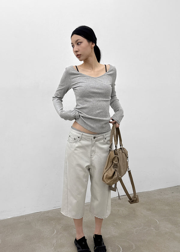 [MADE] Rutic V-neck Long-sleeved T-shirt