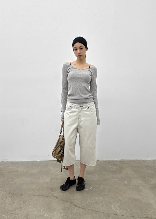 [MADE] Rutic V-neck Long-sleeved T-shirt