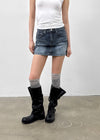 Lecan Low-waist Denim Miniskirt