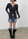 Lecan Low-waist Denim Miniskirt