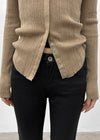 Baent Snap Button Rounding Slim Cardigan