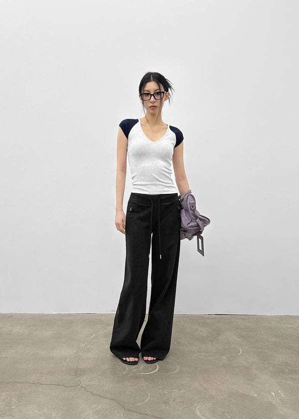 Yenrona V-neck Short-sleeved T-shirt