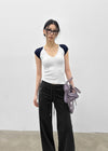 Yenrona V-neck Short-sleeved T-shirt