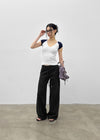 Yenrona V-neck Short-sleeved T-shirt