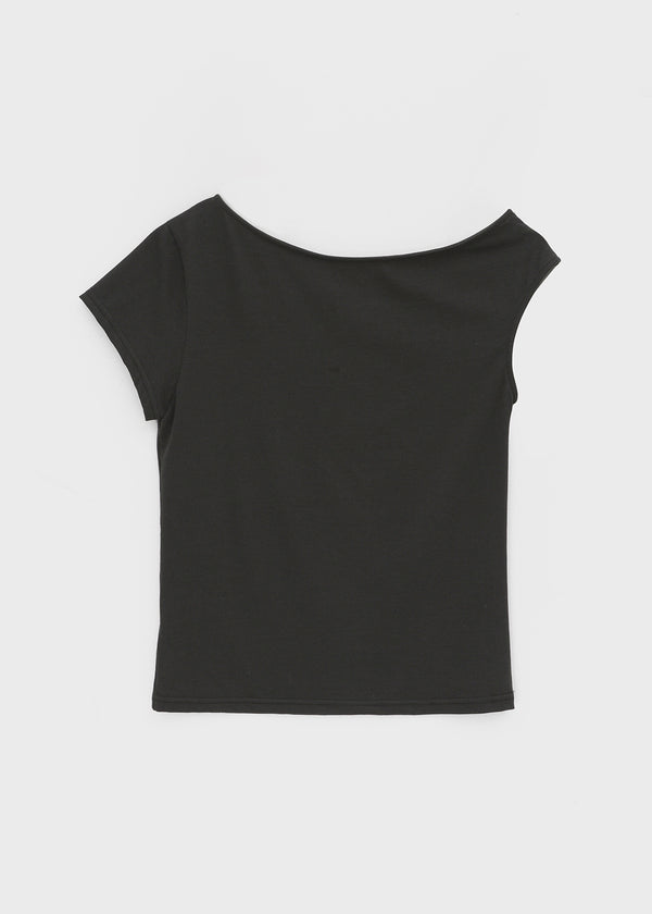 Srank Unbal Off-shoulder Short Sleeve T-shirt