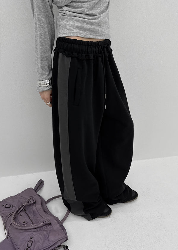 [MADE] Wirano Color-Block Wide Banded Pants