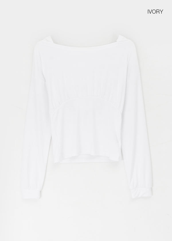 Venuden Pintuck Hood Long Sleeve Tee