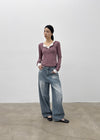 Furat cut wide balloon denim pants