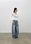 Furat cut wide balloon denim pants