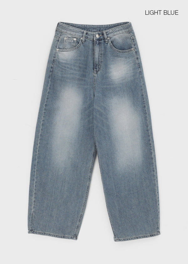 Furat cut wide balloon denim pants