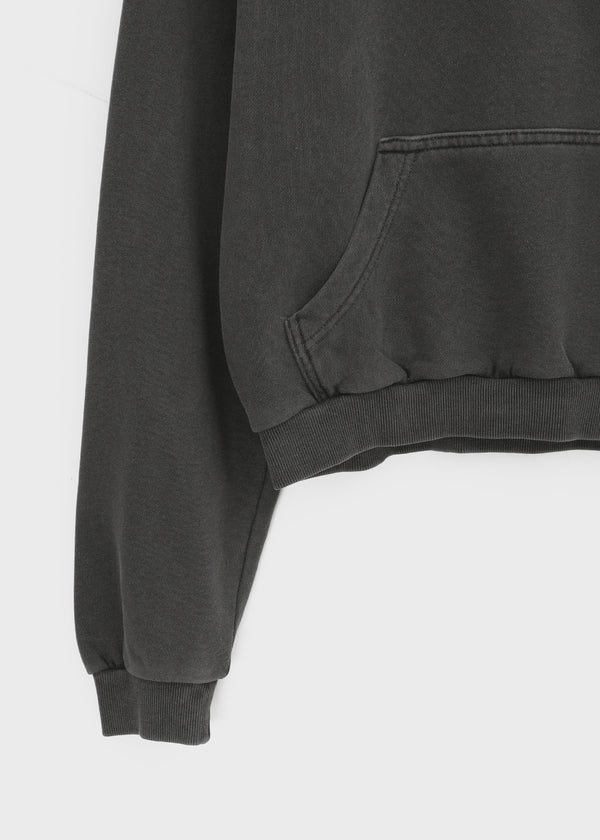 Moheron Washing Semi-Crop Hooded