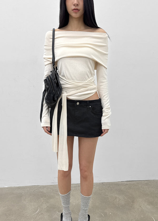 [MADE] Yelty Off-Shoulder Strap Long-Sleeve Tee