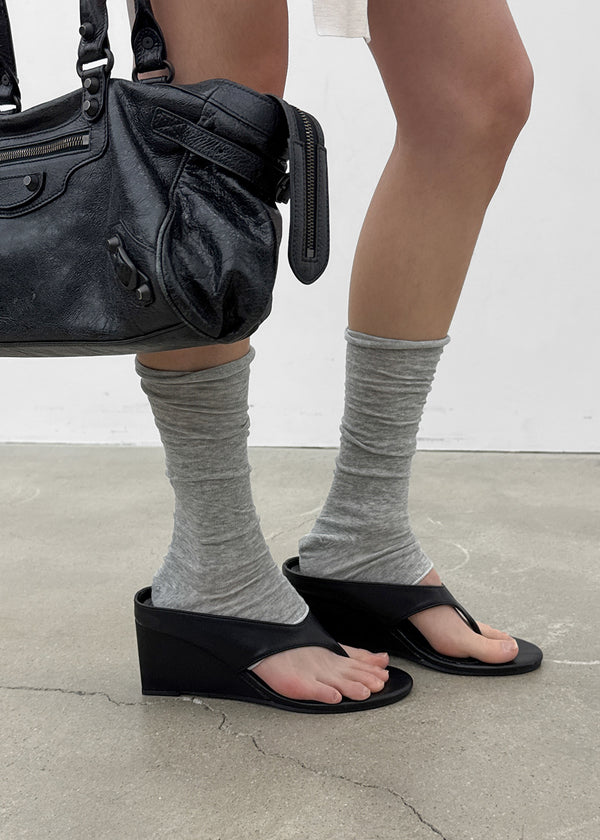 Fonten Leather Wedge Heel Flip-flops