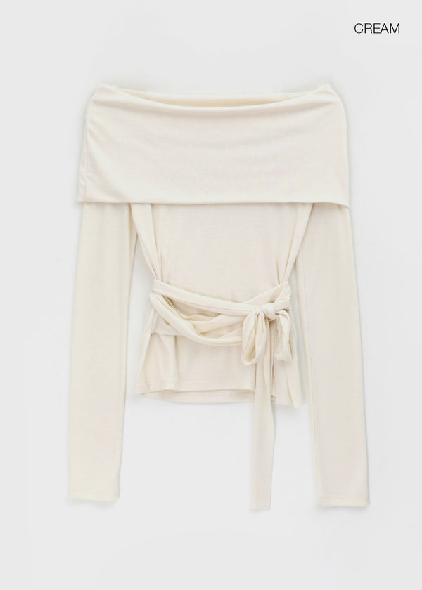 [MADE] Yelty Off-Shoulder Strap Long-Sleeve Tee