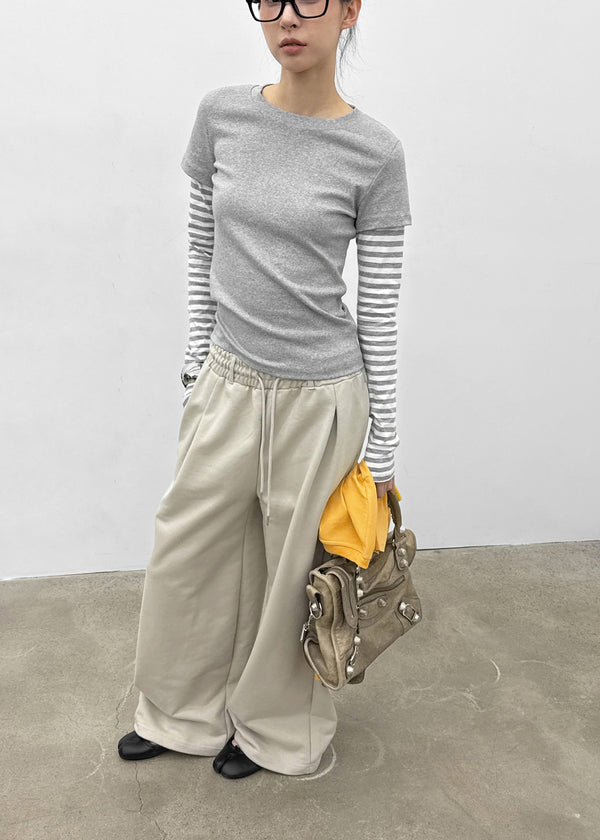 Lopoa Striped Layered Long Sleeve Tee