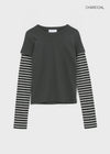 Lopoa Striped Layered Long Sleeve Tee