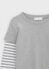 Lopoa Striped Layered Long Sleeve Tee