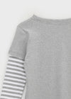 Lopoa Striped Layered Long Sleeve Tee
