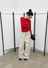 (UNISEX) Urban Washing Cut-out Wide Cargo Pants