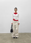(UNISEX) Urban Washing Cut-out Wide Cargo Pants
