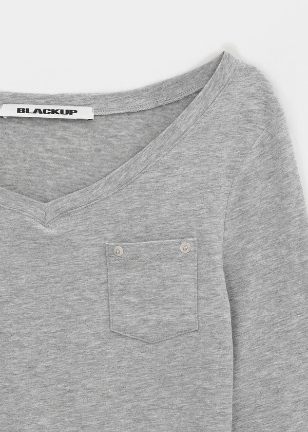 [MADE] Higg Pocket V-Neck Long-Sleeve Tee