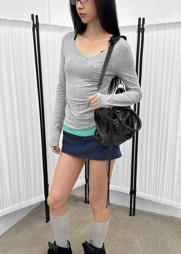 [MADE] Higg Pocket V-Neck Long-Sleeve Tee