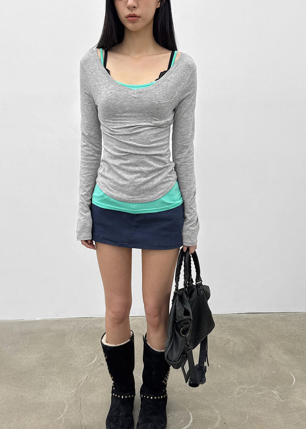 [MADE] Higg Pocket V-Neck Long-Sleeve Tee