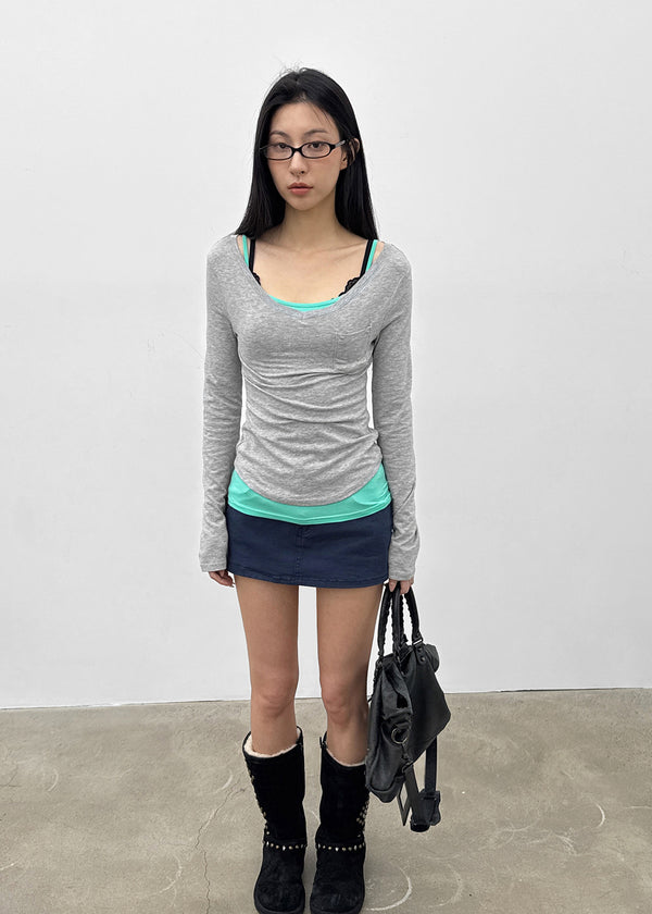 [MADE] Higg Pocket V-Neck Long-Sleeve Tee