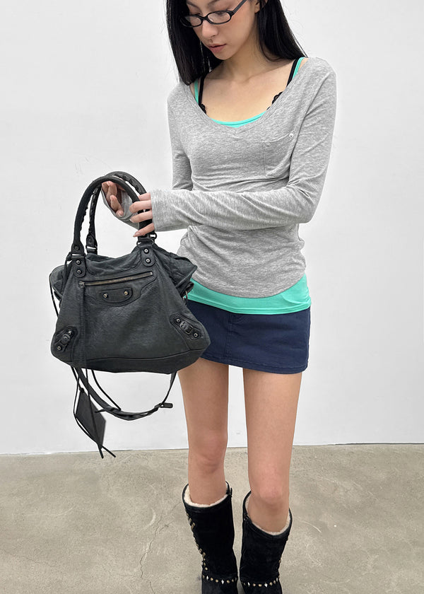 [MADE] Higg Pocket V-Neck Long-Sleeve Tee