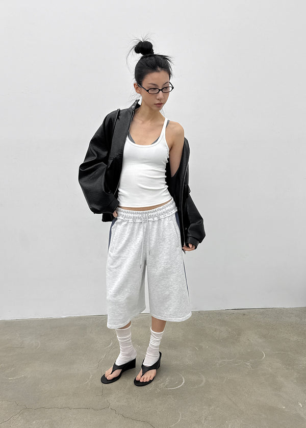 [MADE] Wirano Color-Block Bermuda Banded Pants