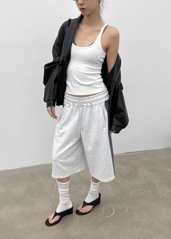 [MADE] Wirano Color-Block Bermuda Banded Pants