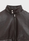 Conton High-neck Pocket Leather Jumper
