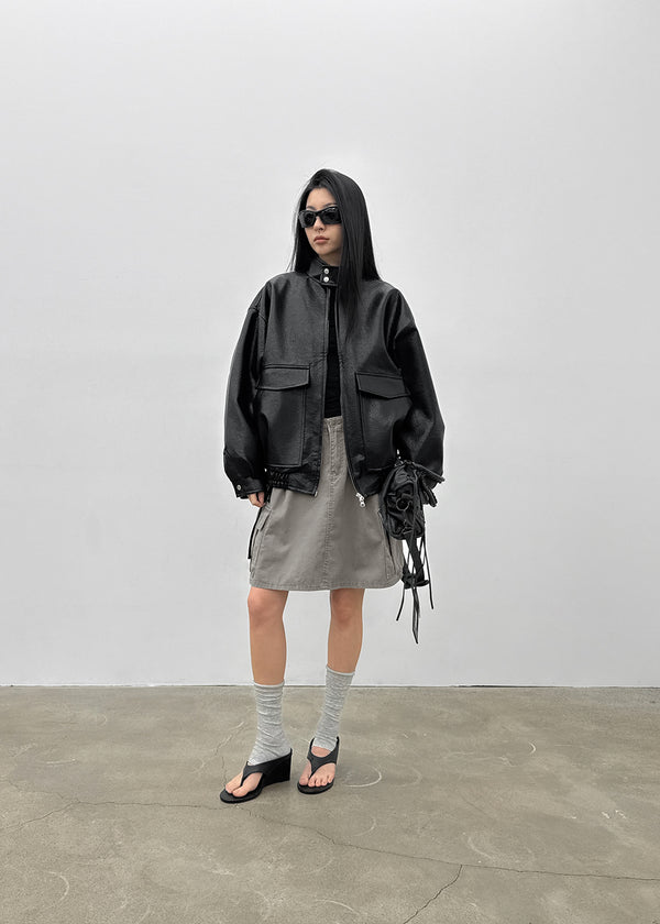 Tokoi Washed Cargo Midi Skirt