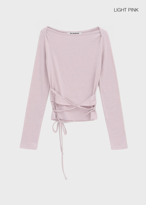 [MADE] Fullon Strap Boat-Neck Long-Sleeve T-Shirt