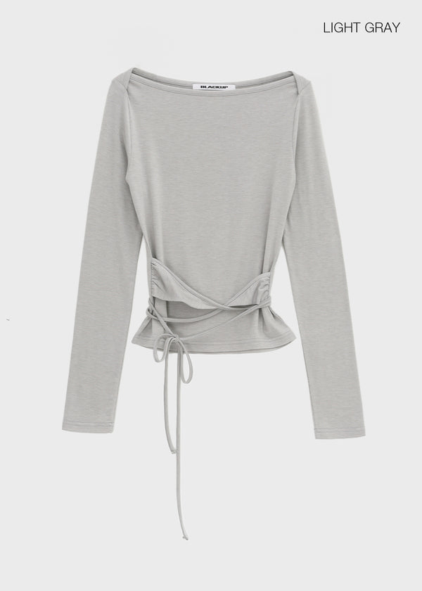 [MADE] Fullon Strap Boat-Neck Long-Sleeve T-Shirt