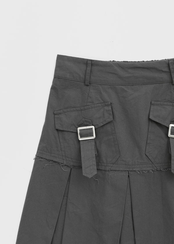Kurat Washing Pocket Pleats Midi Skirt