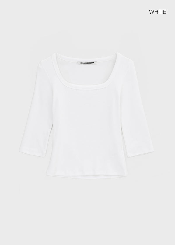 [MADE] Chofrin Square-Neck 7-Length T-Shirt