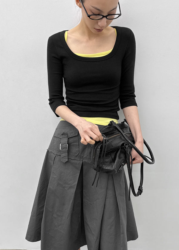 [MADE] Chofrin Square-Neck 7-Length T-Shirt