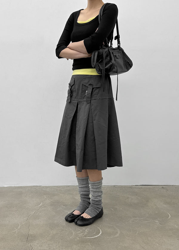 Maol Two-Tone Shirring Knit Leg Warmer