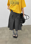 Kurat Washing Pocket Pleats Midi Skirt
