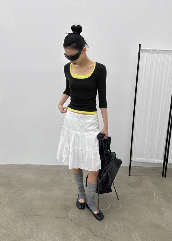 [MADE] Chofrin Square-Neck 7-Length T-Shirt