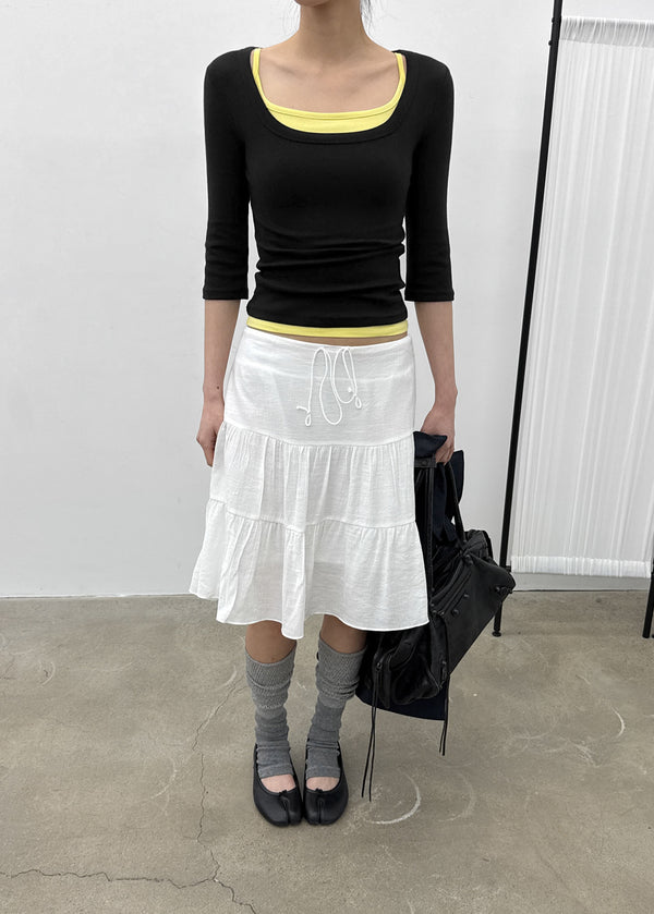 Apello Tiered Midi Skirt