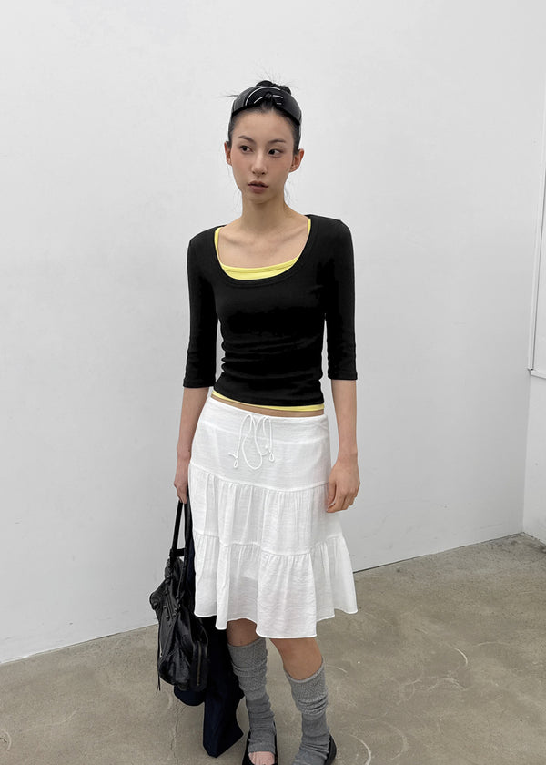 Apello Tiered Midi Skirt