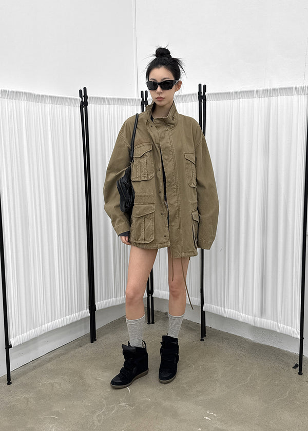 (UNISEX) Forep Washed Cotton Field Jacket