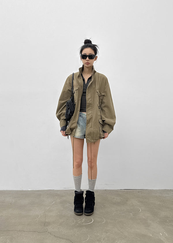 Tonnoa Washing Short Denim Pants